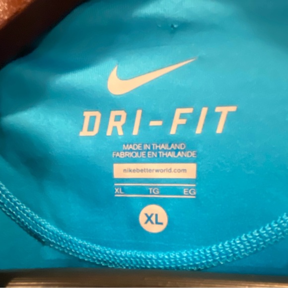 Nike Dri Fit T-Shirt Men's Blue & White Athletic Shirt Size XL - Picture 8 of 8